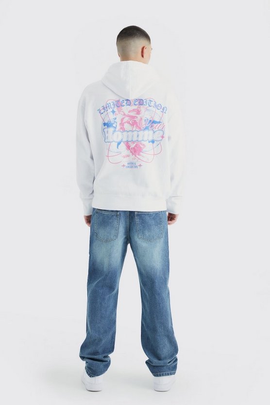 Oversize Hoodie mit Homme Print