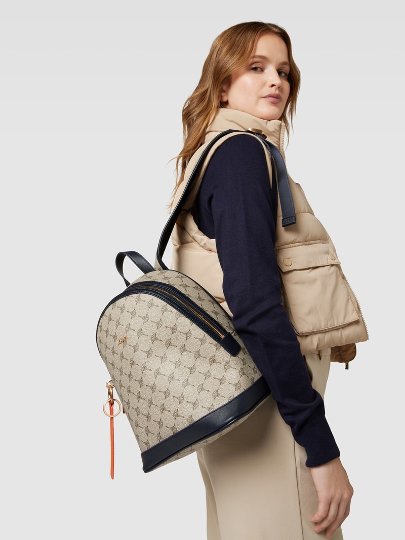 Rucksack mit Logo-Muster Modell 'ENRICA' in dunkelblau