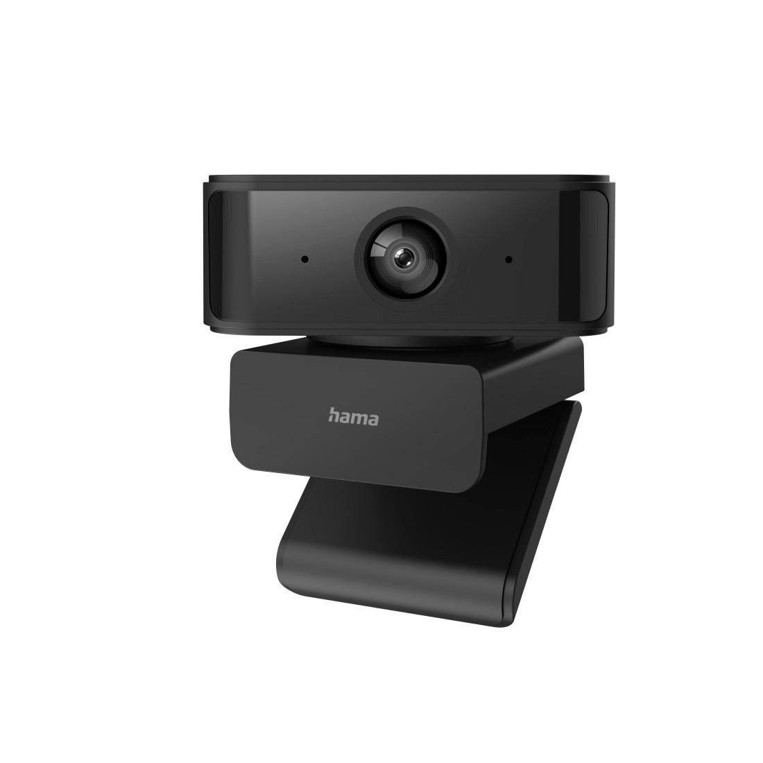 Hama Full HD Streaming Webcam-Face Tracking-Mikrofon-Rauschunterdrückung Webcam (Zusatzfunktionen: 1/4 Zoll-Gewinde, Autom. Belichtungsanpassung)