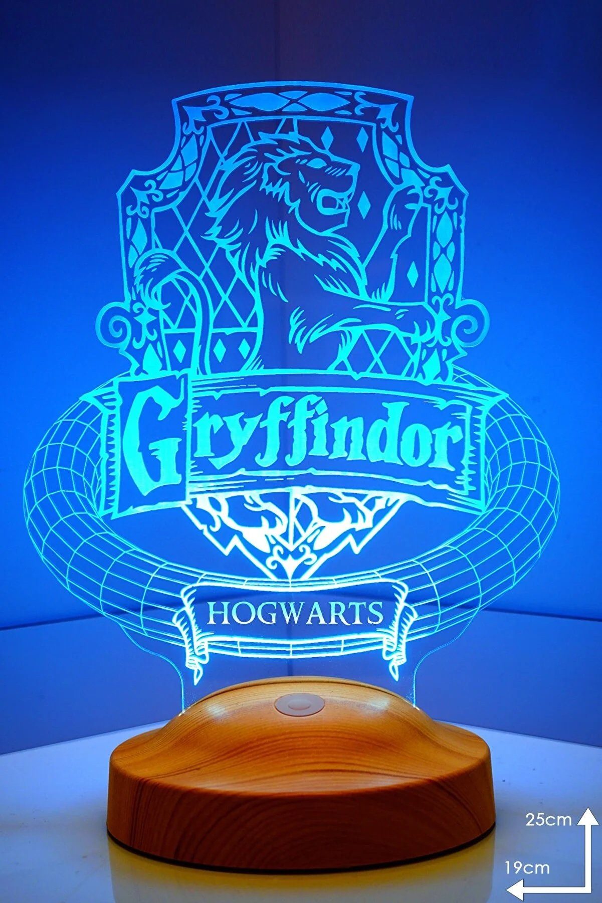 Geschenkelampe LED Nachttischlampe Gryffindor Hogwarts Harry Potter Nachtlicht Geschenke für Kinder, Leuchte 7 Farben fest integriert, Freunde