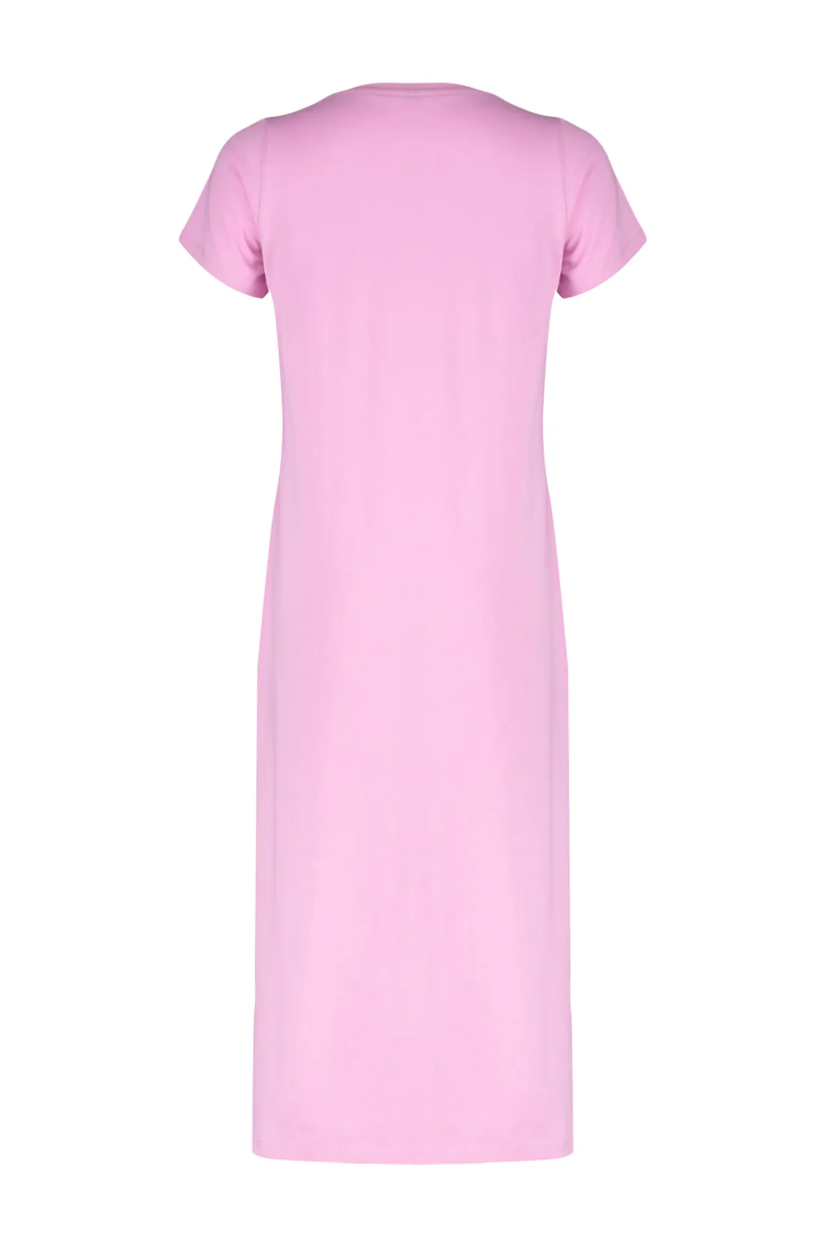 Trendyol Collection  Rosa A-Linien-Kleid mit Rundhalsausschnitt und flacher Tasche TWOSS24EL00169