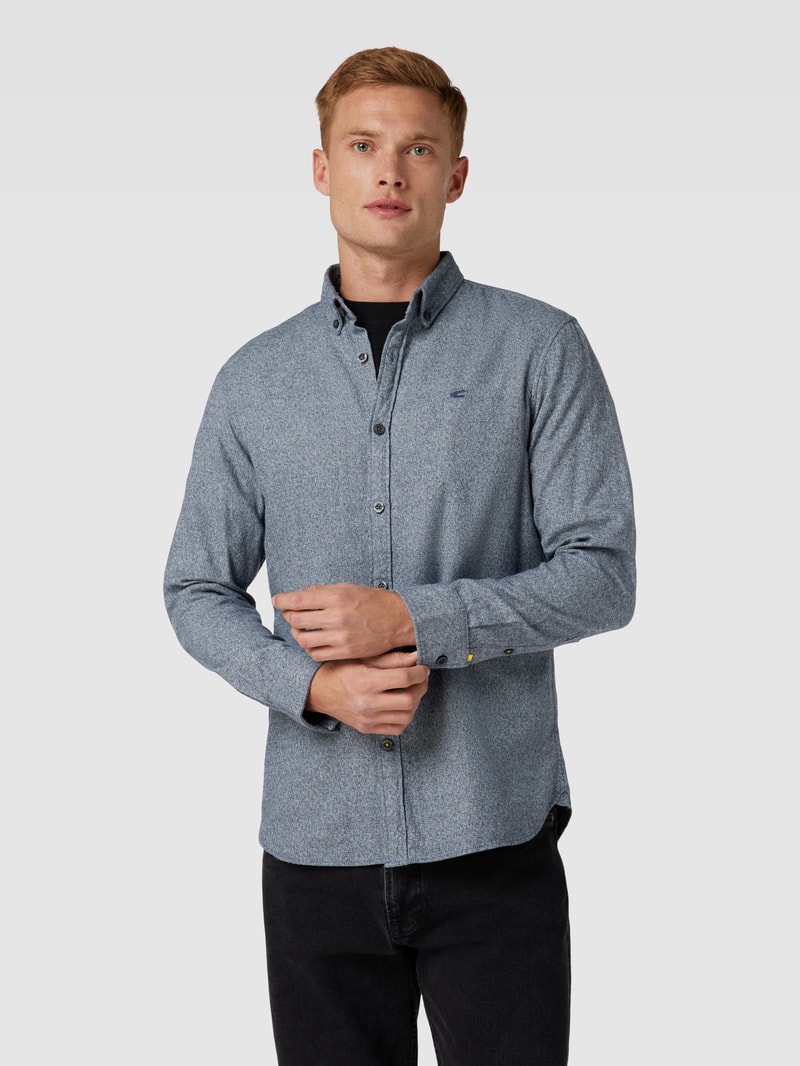 Regular Fit Freizeithemd mit Button-Down-Kragen in dunkelblau