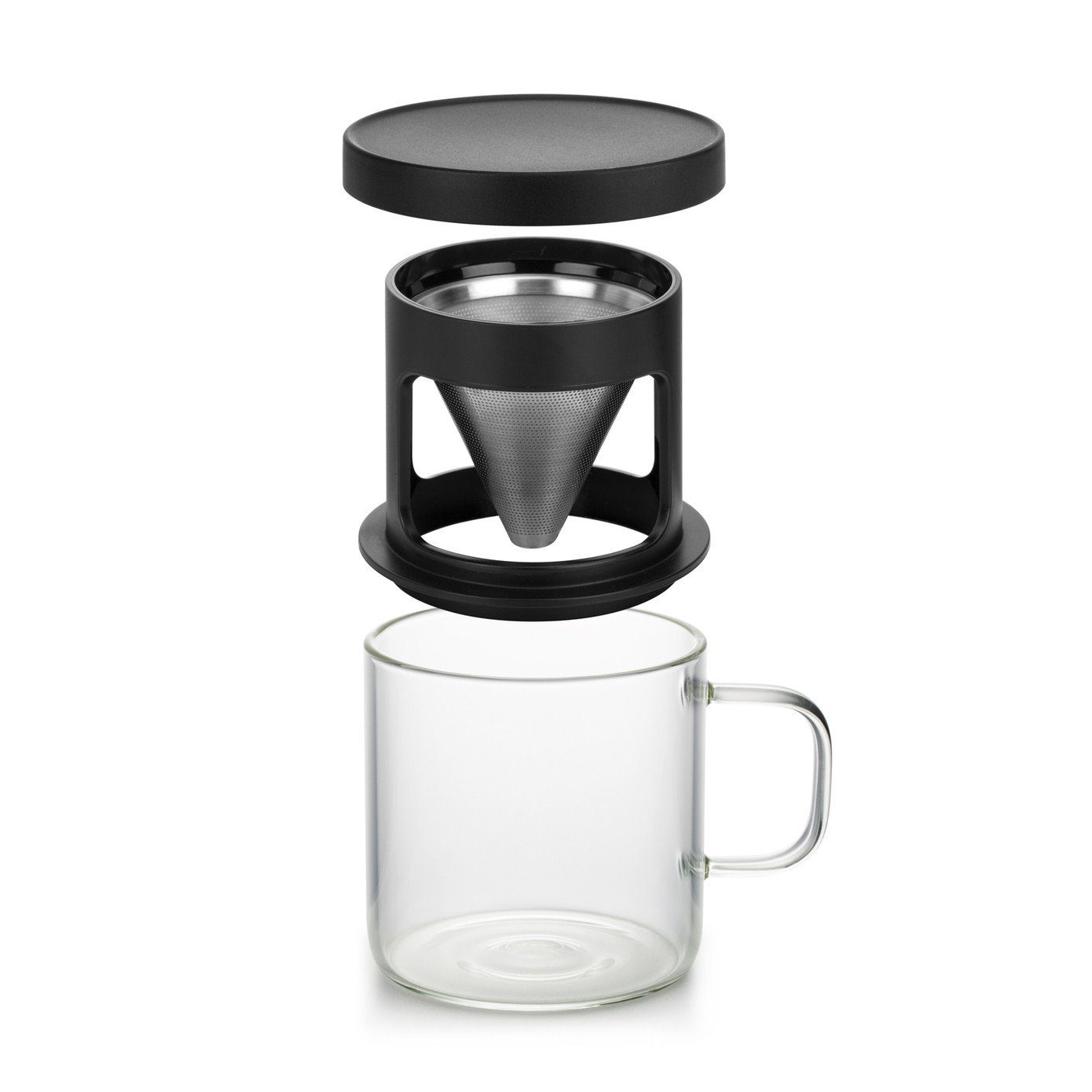 Karaca Espressomaschine Brewy Coffe Dripper Tasse 300 ml, Tasse Mit Henkel, Modernes