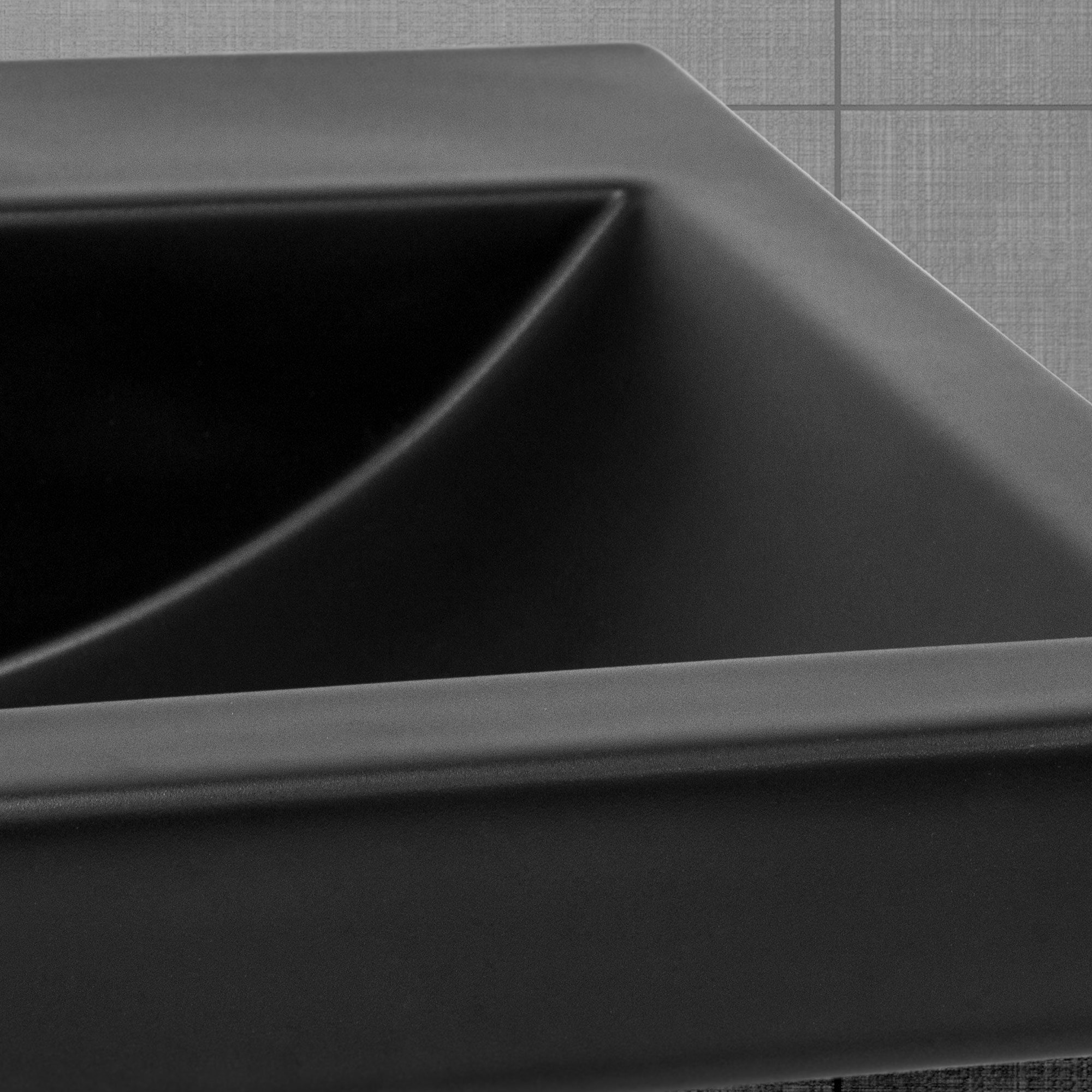 ML-DESIGN Waschbecken Waschbecken Rechteckig 53,5x46x16,5 cm Schwarz matt aus Keramik
