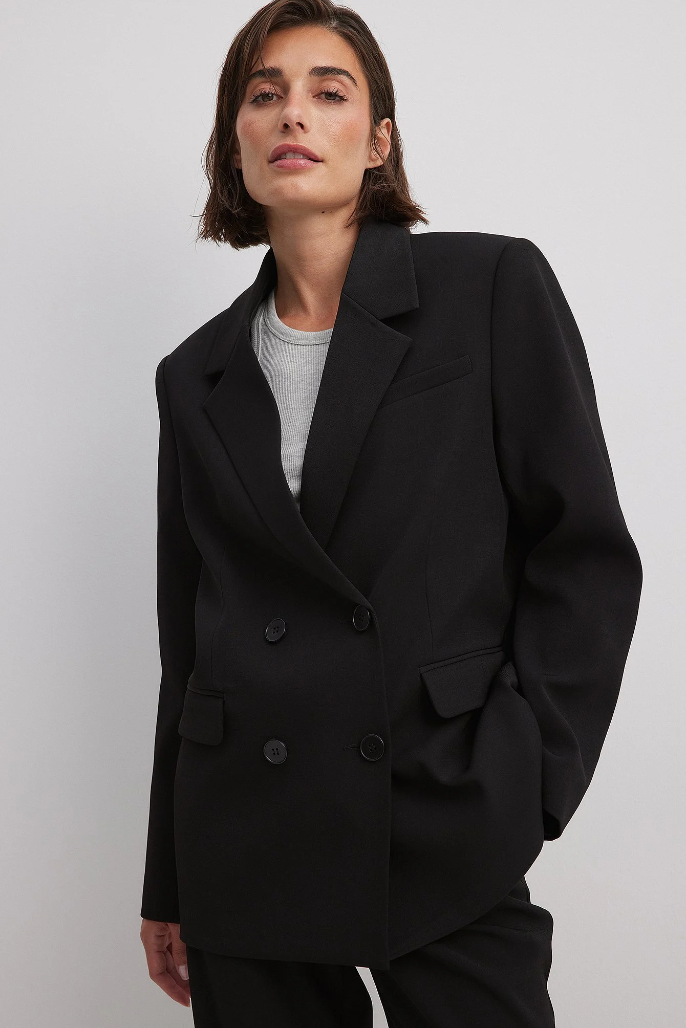 Recycelter zweireihiger Oversize-Blazer