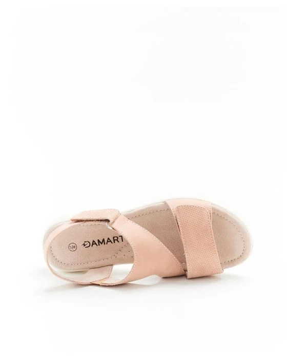 Sandales compensées aspect nubuck