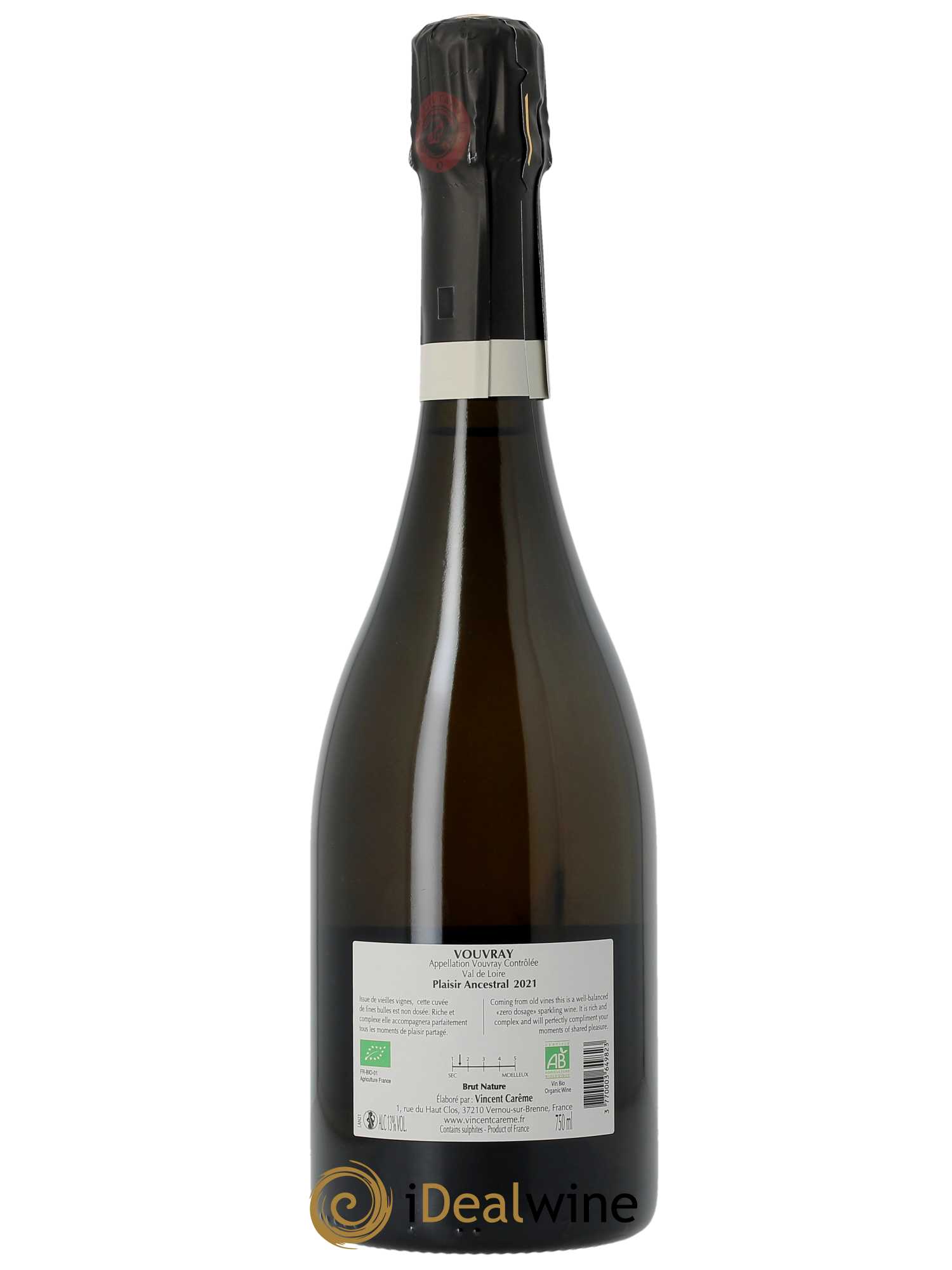 Vouvray Ancestrale Domaine Vincent Carême  2021 - Lot de 1 Bouteille