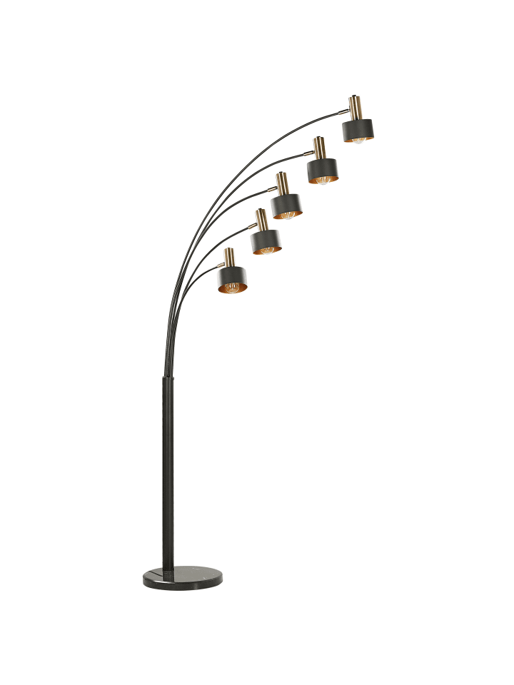Beliani Stehleuchten ANBESA in Schwarz/Gold - (W) 110 x (H) 210 x (L) 35 cm günstig kaufen onesize
