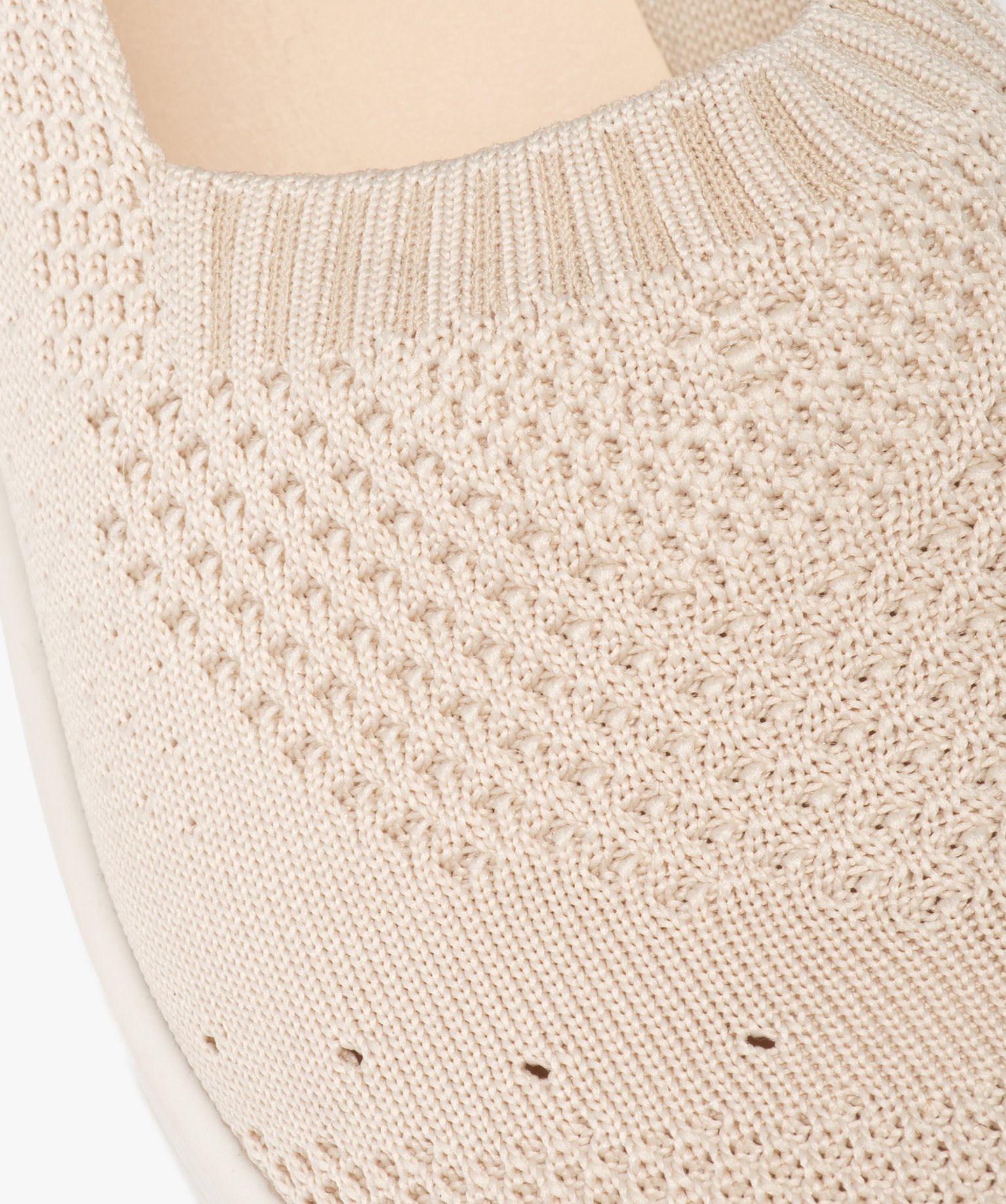Mocassins femme confort unis en mesh à semelle compensée beige | GEMO