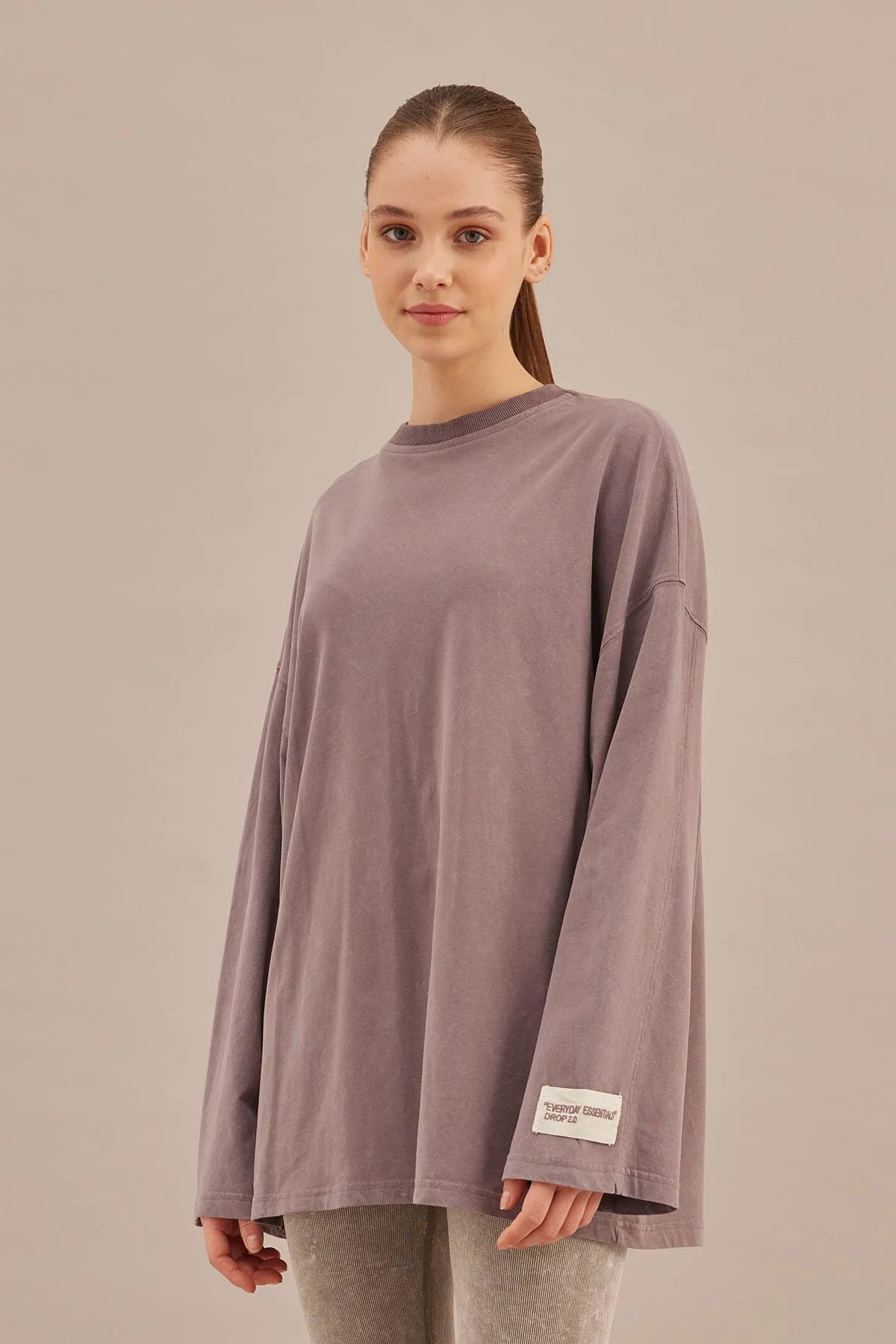 Manuka  Oversize-Sweatshirt mit verblasstem Effekt Lavendel