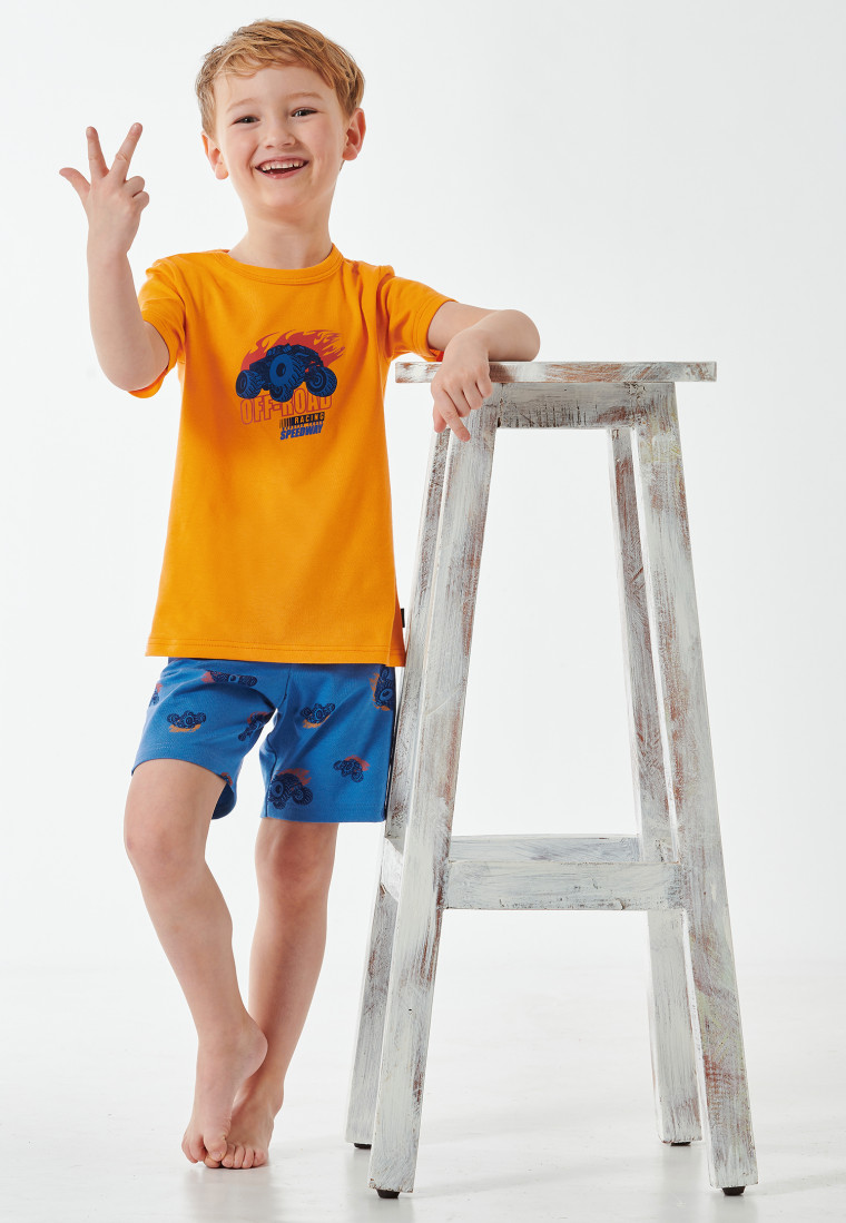 Schlafanzug kurz Monstertruck orange - Boys World