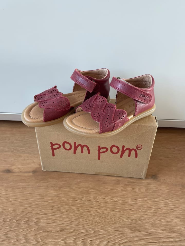 POM POM Leder-Sandalen in Dunkelrot günstig kaufen 25