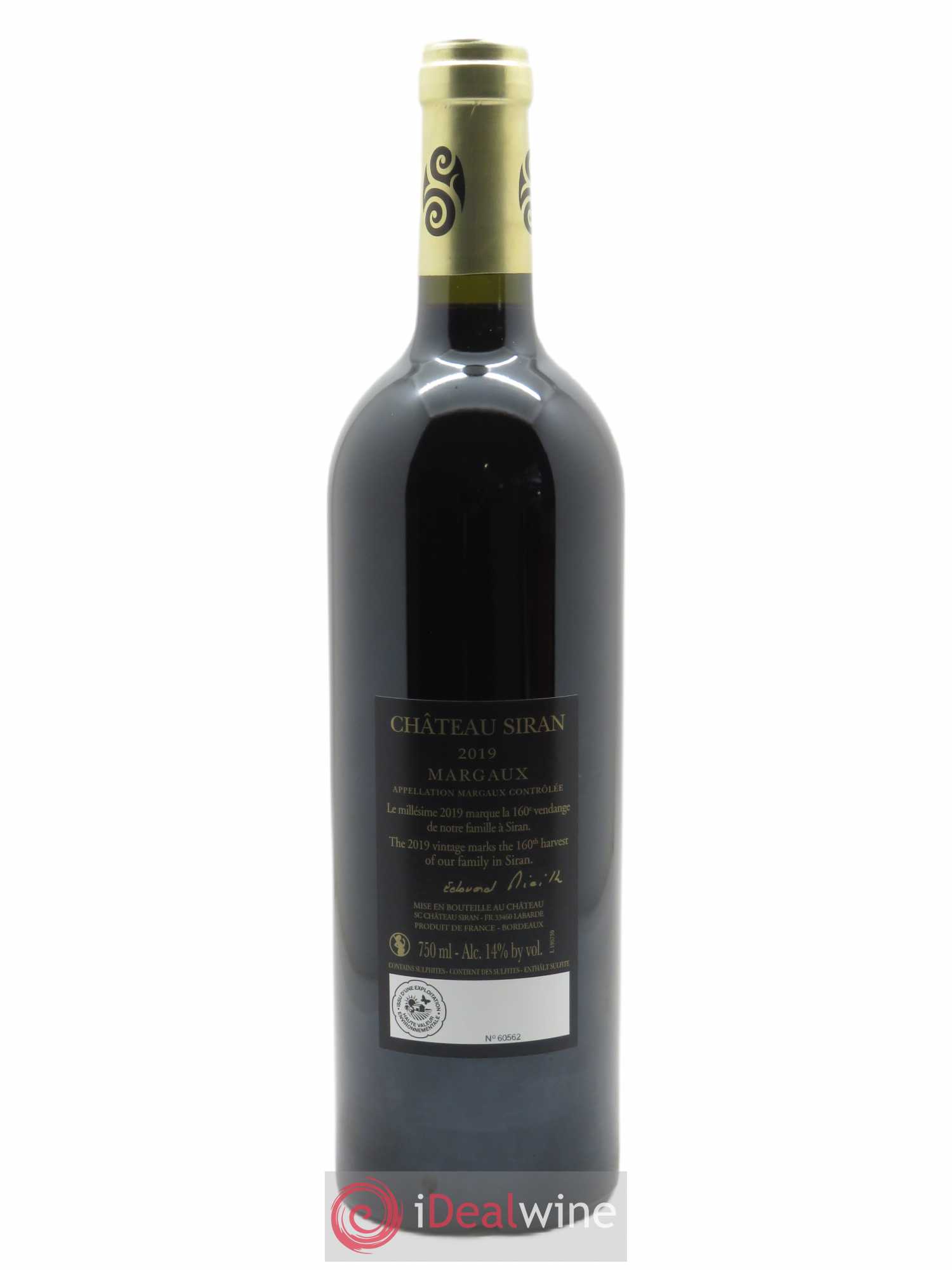 Château Siran  2019 - Lot de 1 Bouteille