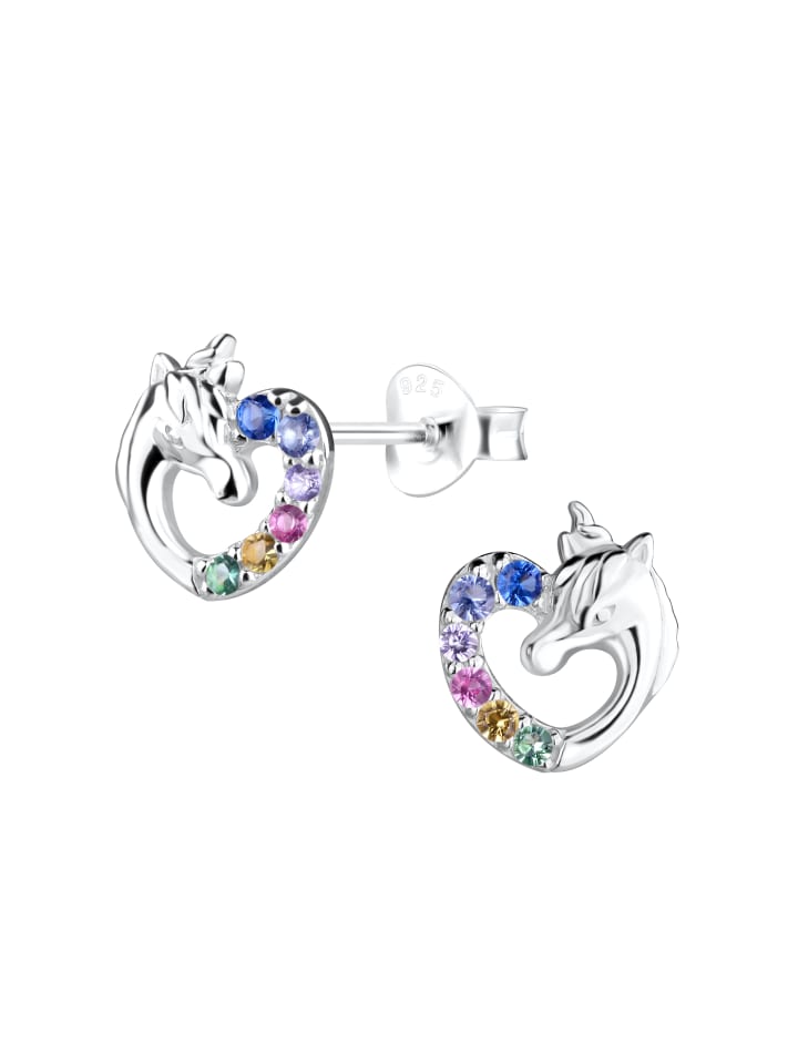 Alexander York Ohrringe, Ohrstecker EINHORN HERZ in 925 Sterling Silber, 2-tlg. günstig kaufen onesize
