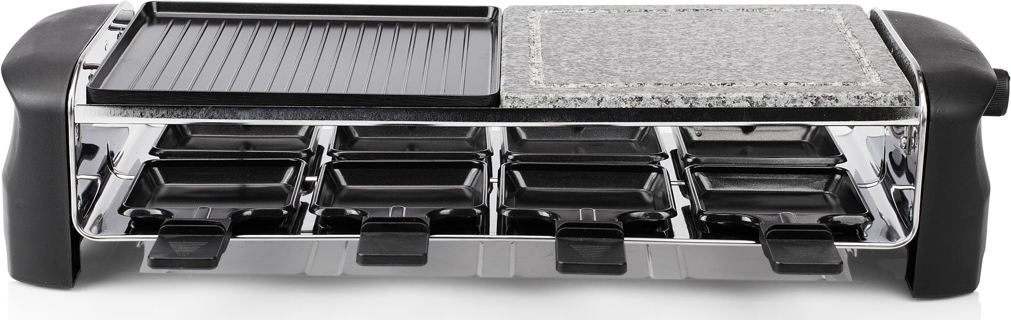 PRINCESS Raclette 8 Stone & Grill Party 162820, 8 Raclettepfännchen, 1300 W
