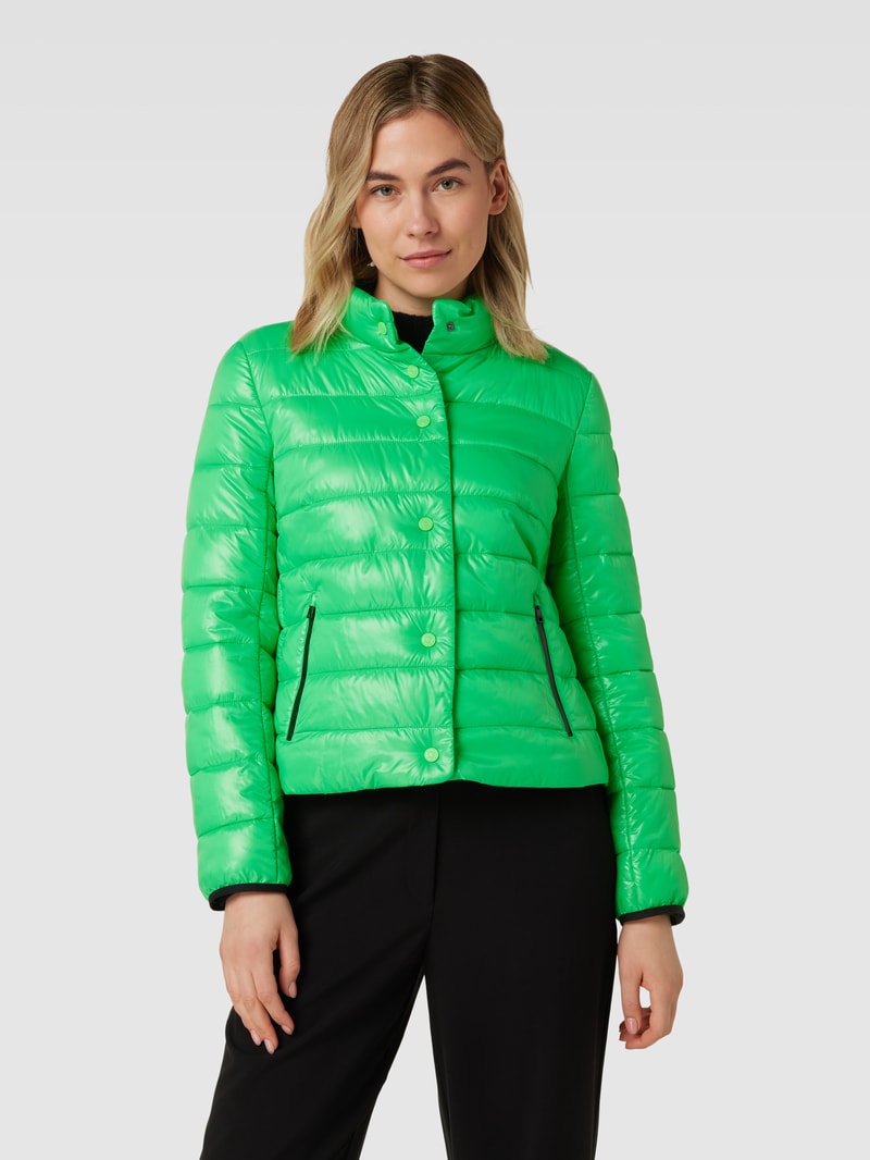 Steppjacke mit Reißverschlusstaschen in neon grün