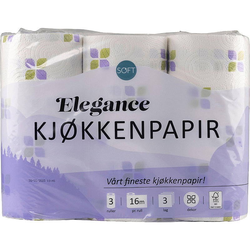 Soft Kjøkkenpapir 3-pk Elegance