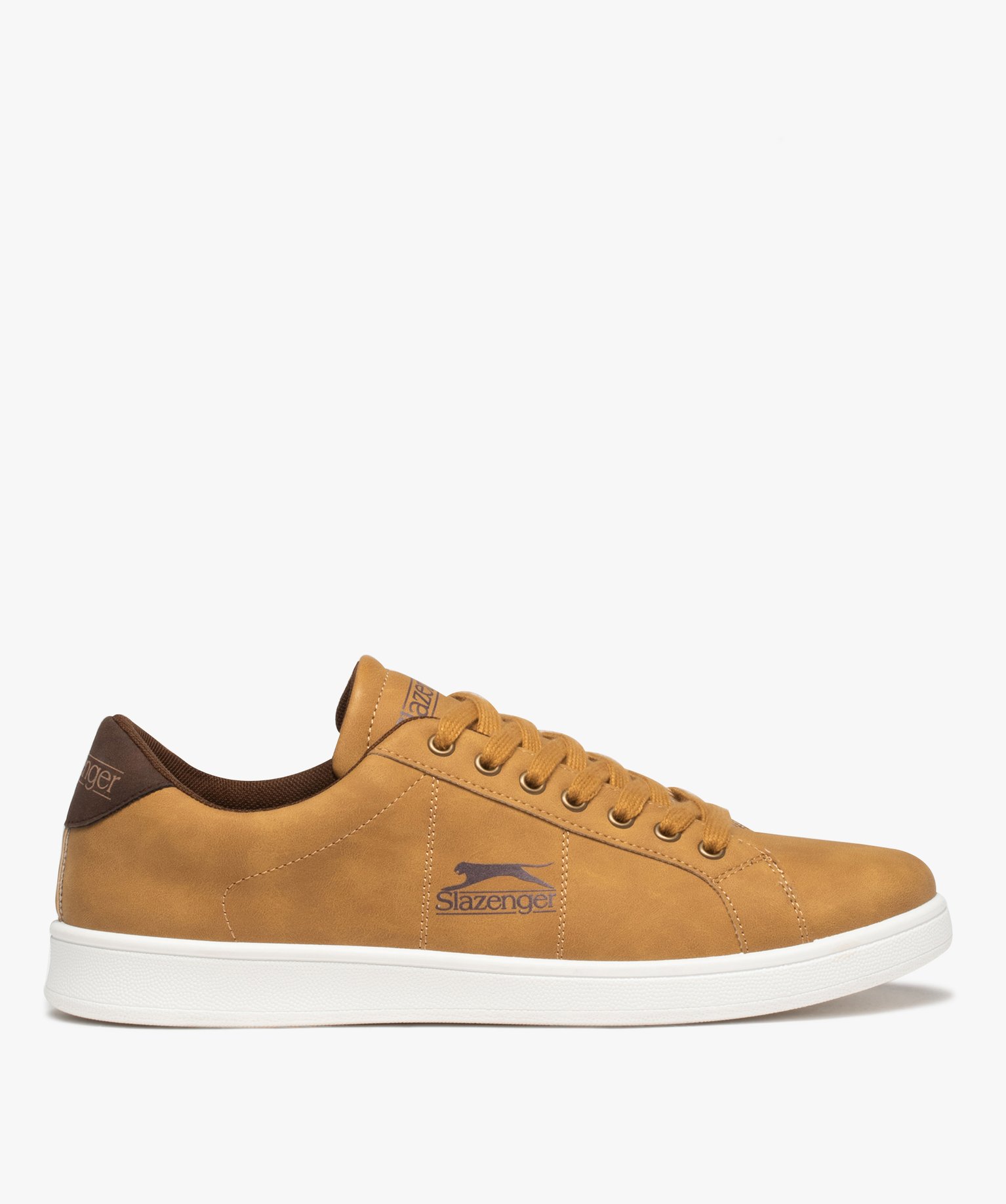 Baskets homme unies à lacets - Slazenger camel | GEMO