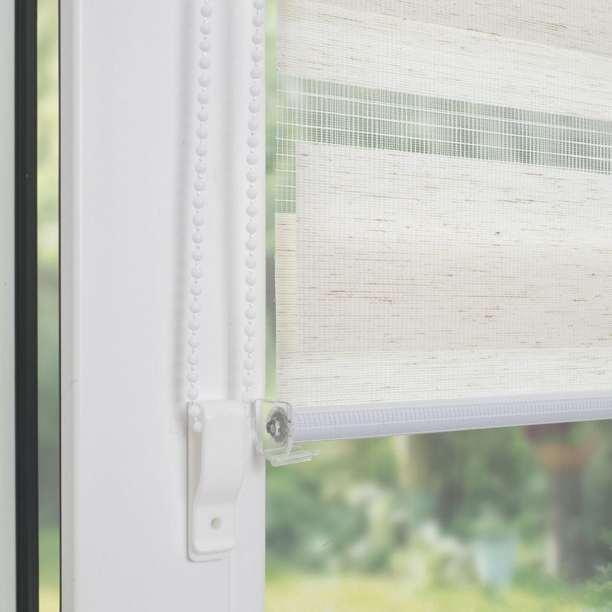 Bella Casa DUO-Rollo mini,Klemmfix Doppelrollo, natur, lichtdurchlässig, Rollo 100 x 160 cm (B x H)