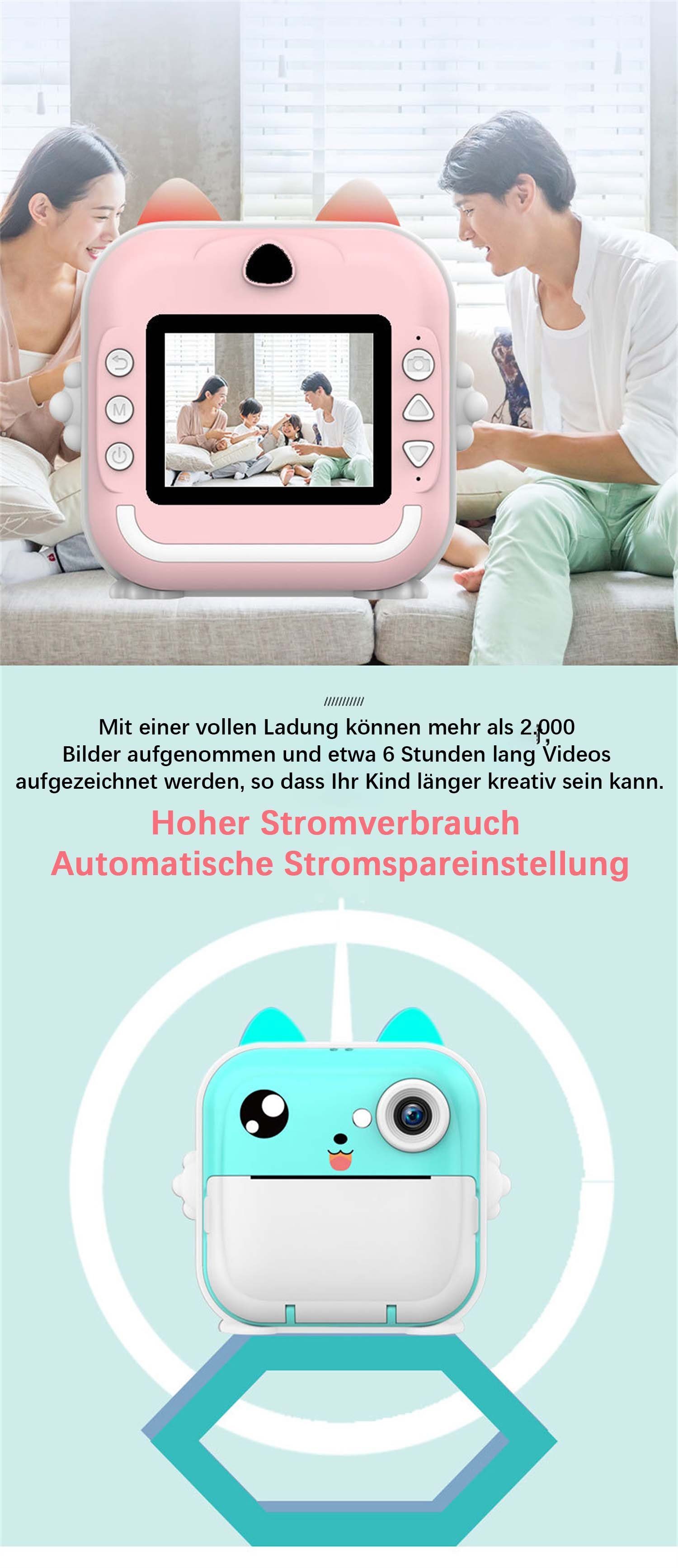 Yoyaxi ZXJ2 Sofortbildkamera (inkl. Alles in einem: Kamera und Drucker,Bis zu 6 Stunden Videomaterial, 2400W HD-Pixel, Drahtlose Übertragung, Speicherkarte einlegbar, Einfache Reichweite)