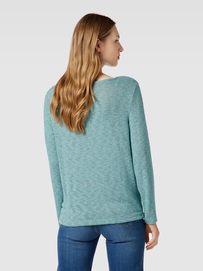 Longsleeve in melierter Optik in mint meliert