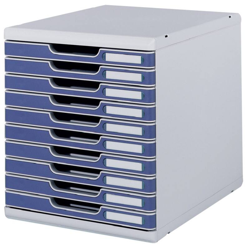 Exacompta Ablagesysteme Modulo System 2 Polystyrol, Lichtgrau, Blau 28,8 x 35 x 32 cm