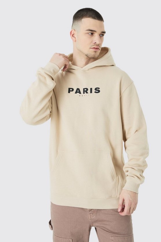 Tall Hoodie mit Paris-Print