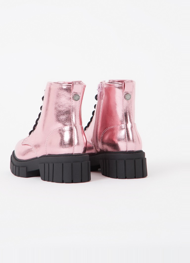 Ghete de motocicletă Steve Madden Jphilly cu finisaj metalic