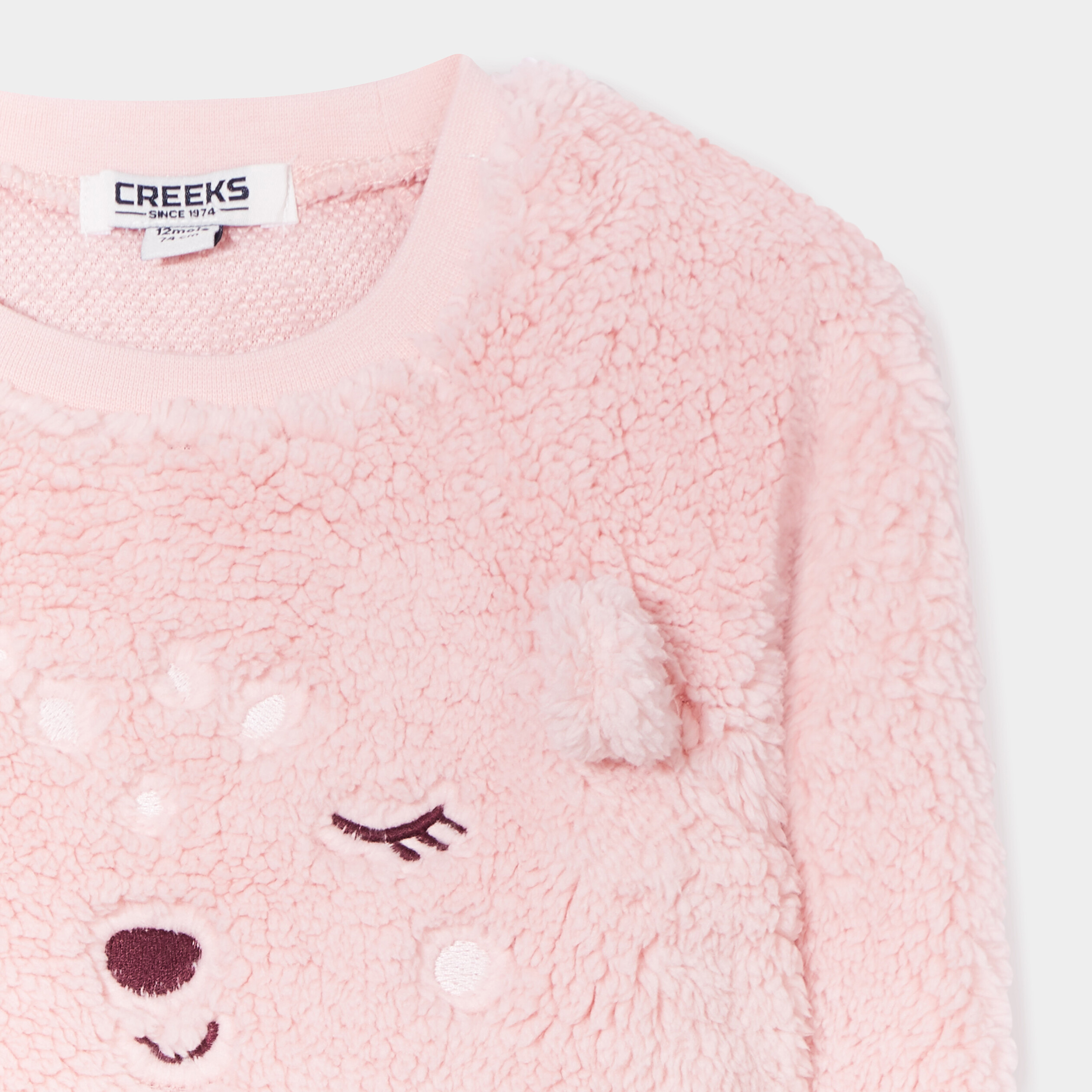 Sweat manches longues rose clair bébé fille | La Halle