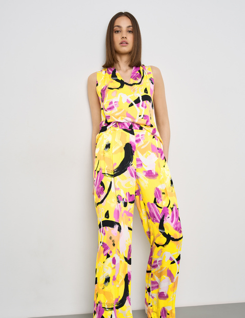 Ärmellose Bluse mit Floral-Print