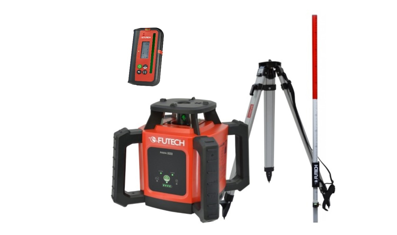 Футех 052.05Г.50-П Пара ДС зелени ротациони ласер + пријемник Пара пријемник ММ + статив 330 цм + мерач 240 цм
