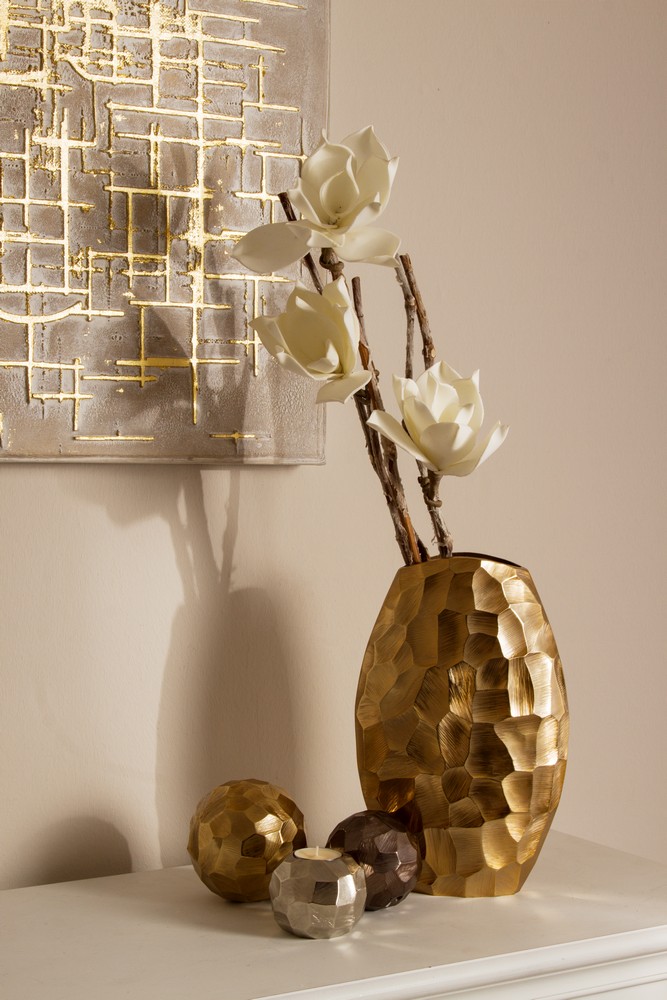 MyFlair My Flair Vase gehämmert gold, klein