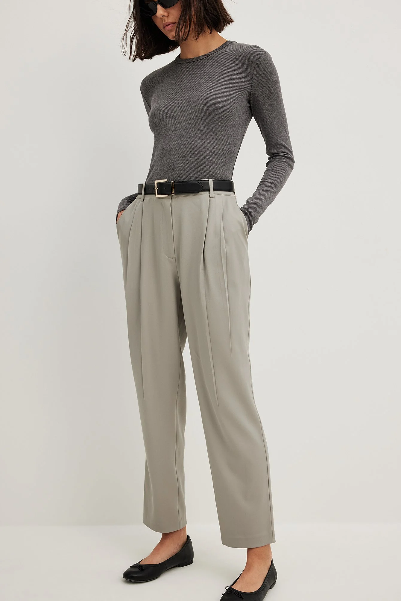 Crop-Hose mit hoher Taille