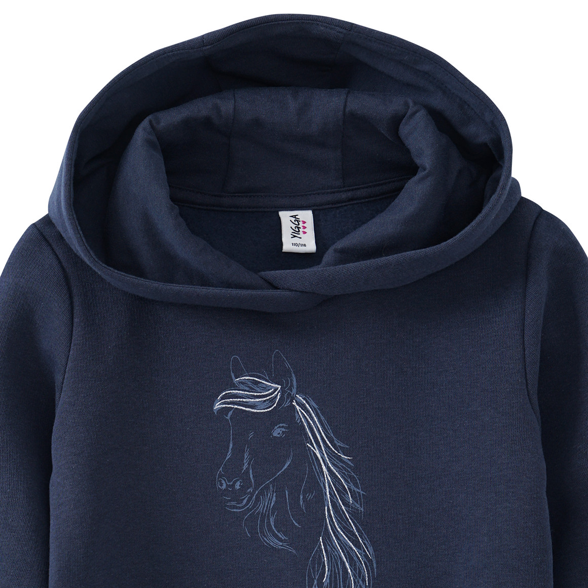 Mädchen Hoodie mit Pferde-Print