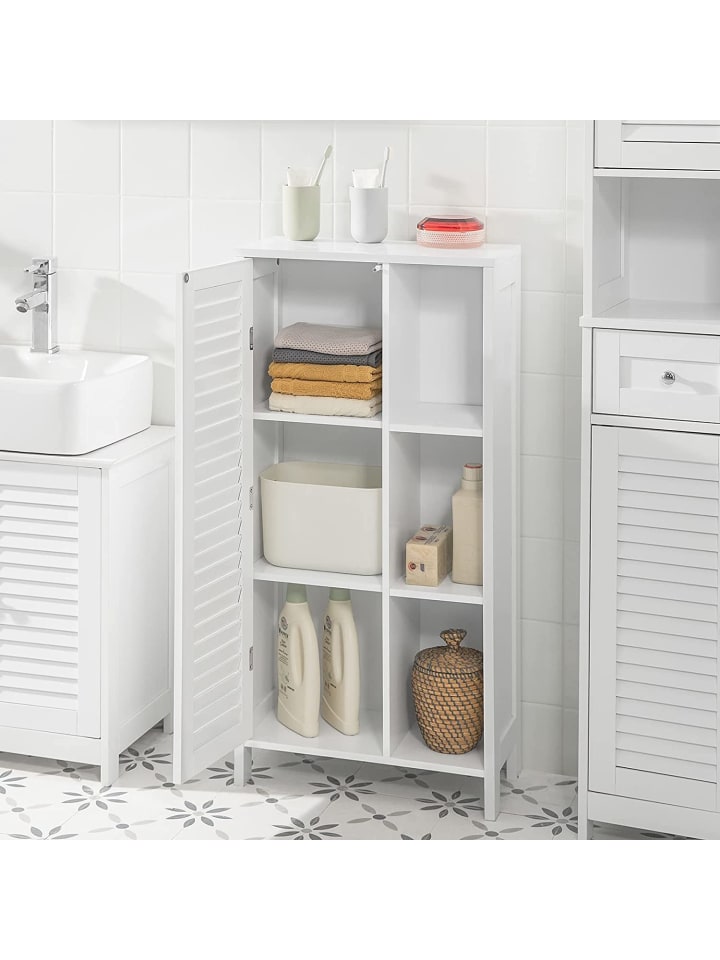 SoBuy Badkommode in Weiß - (B)48 x (H)96 x (T)24cm günstig kaufen onesize
