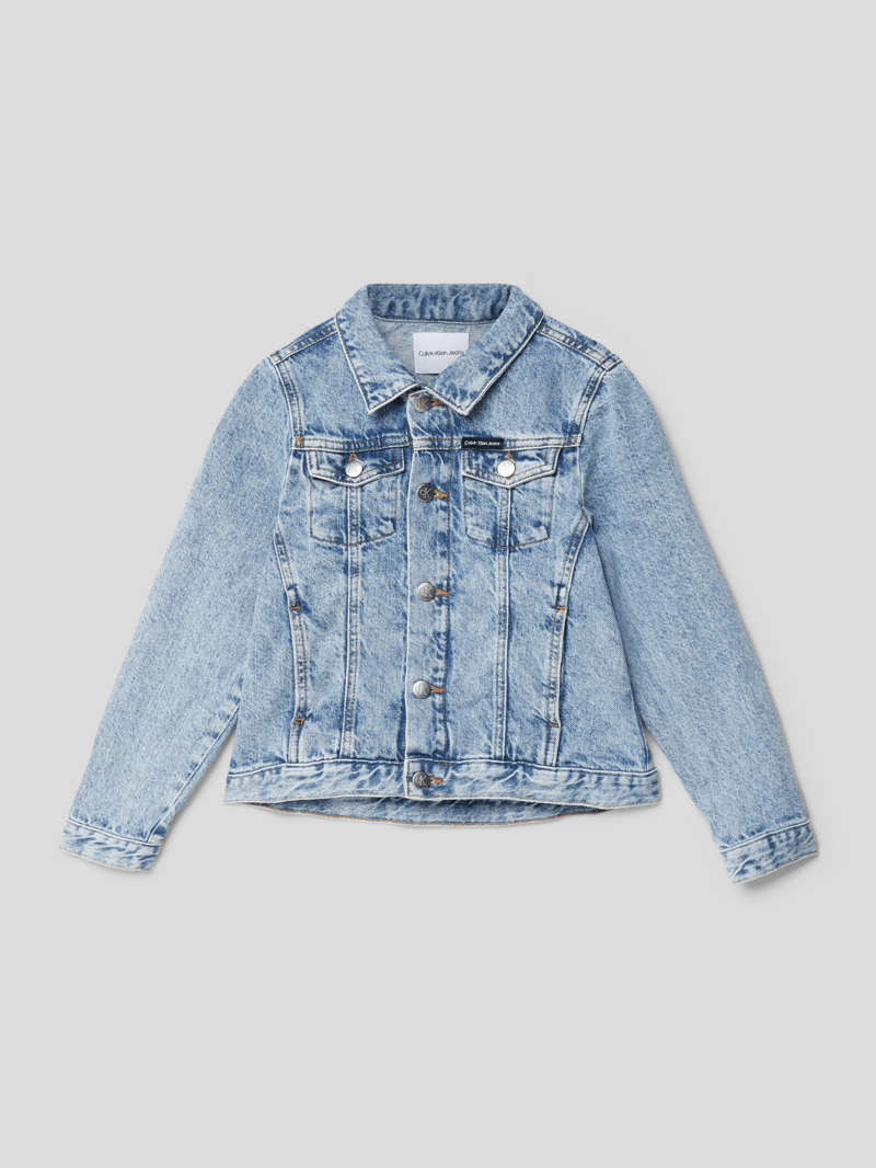 Jeansjacke mit Label-Patch Modell 'SALT PEPPER' in blau