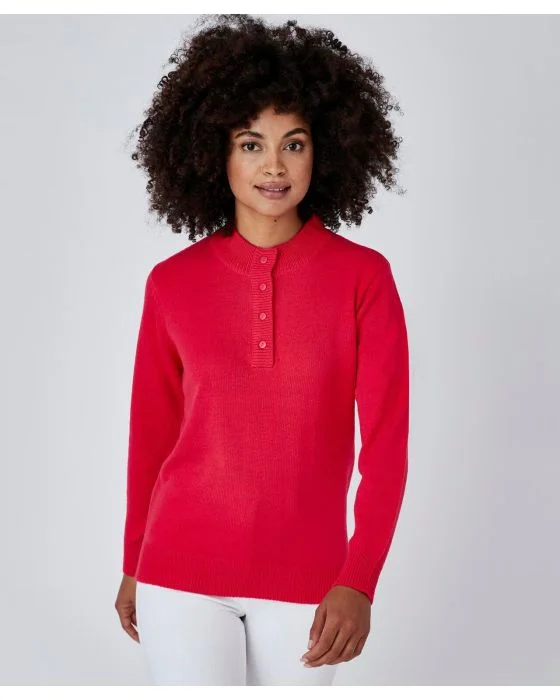 Pull col montant boutonné