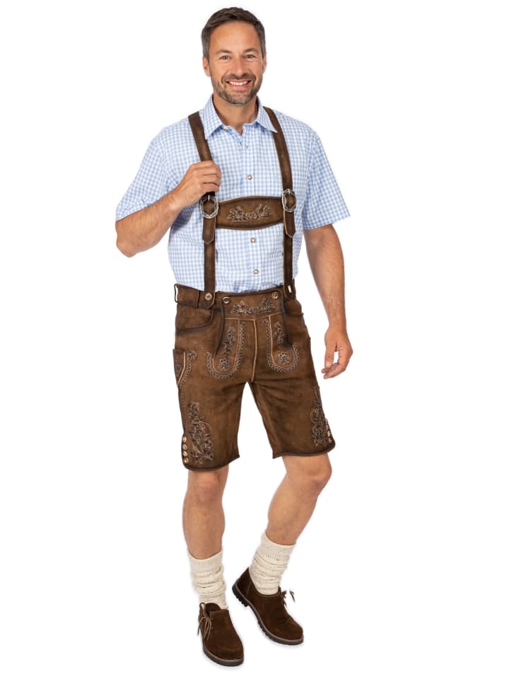 Gwandler Lederhose LUDWIG-gespeckt in hellbraun günstig kaufen