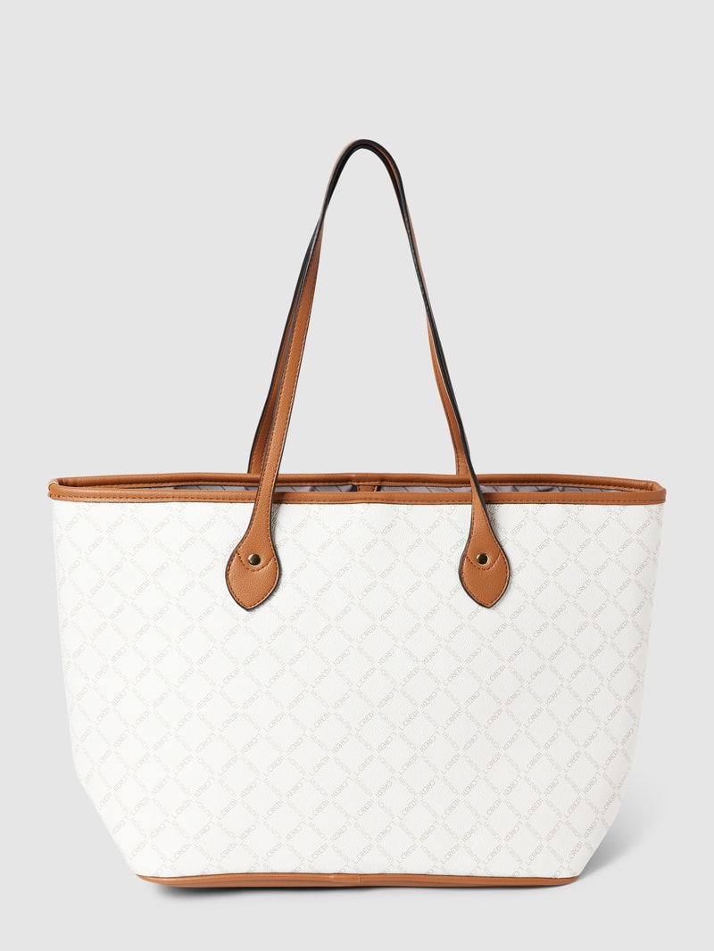 Shopper mit Label-Print Modell 'FILIBERTA' in ecru