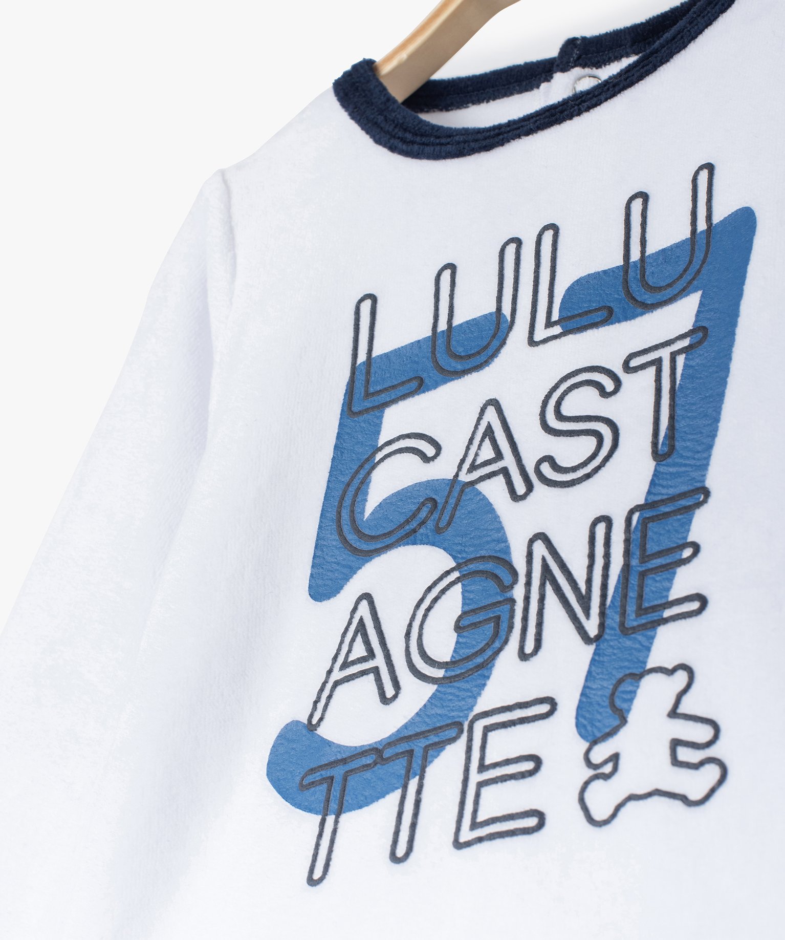 Pyjama bébé 2 pièces en velours - LuluCastagnette blanc | GEMO