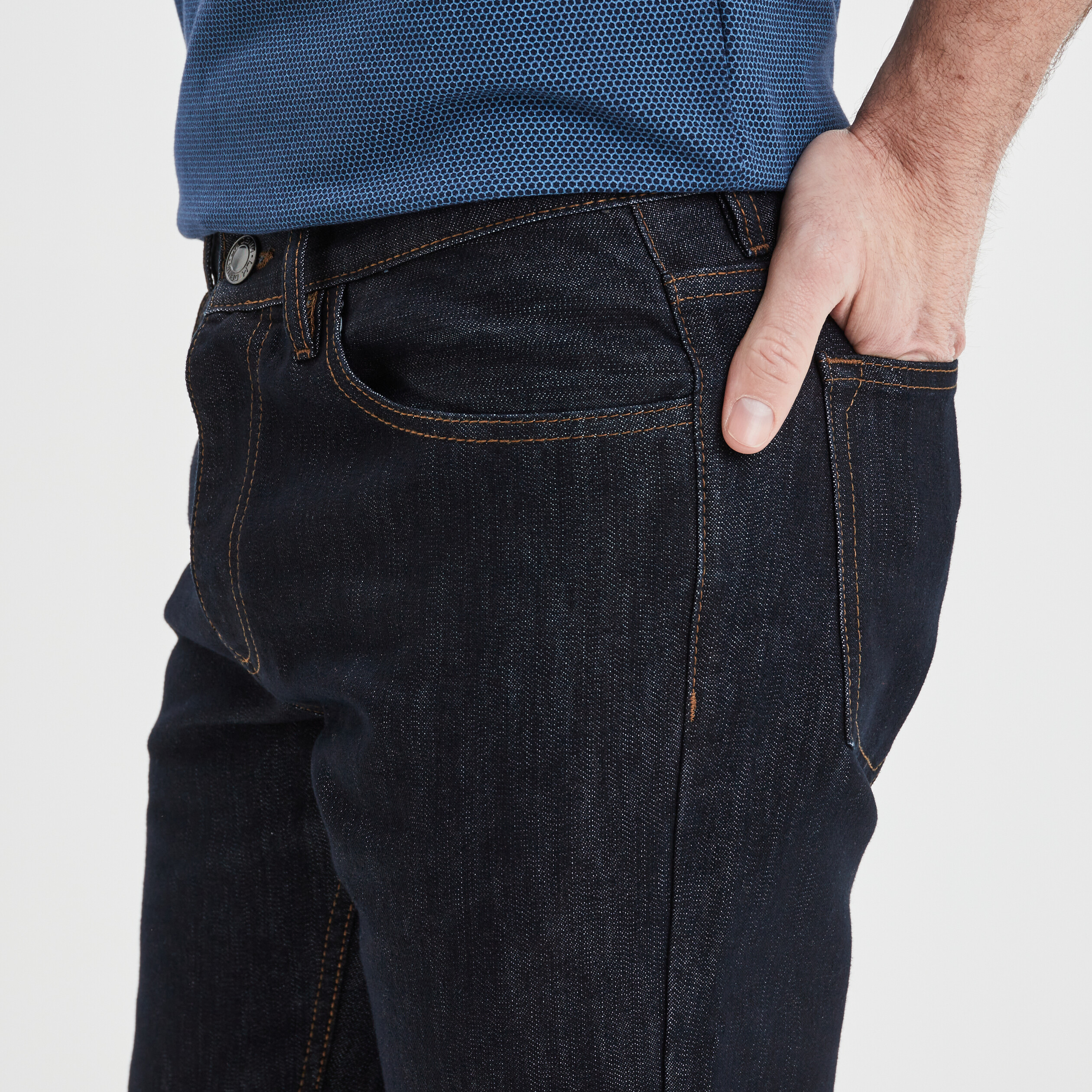 Jeans straight coupe droite denim brut homme | La Halle