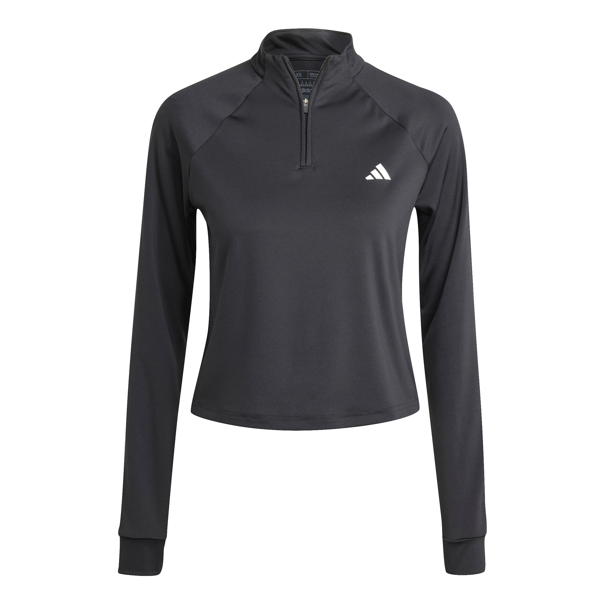 Essentials 1/4 Zip Longsleeve Damen - Schwarz