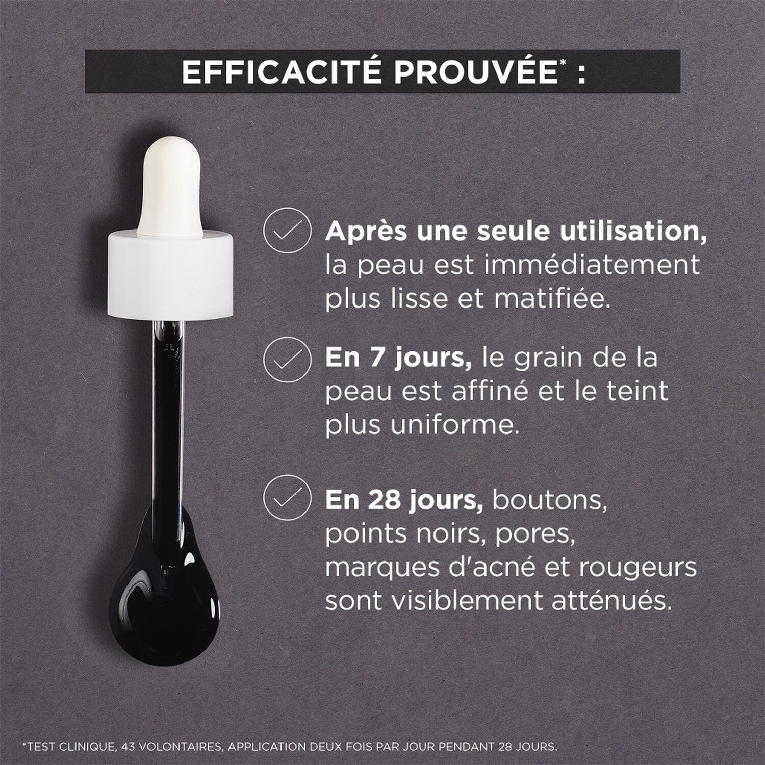 Garnier Pure Active Sérum Anti-imperfections Niacinamide, AHA, BHA, Enrichi en Charbon