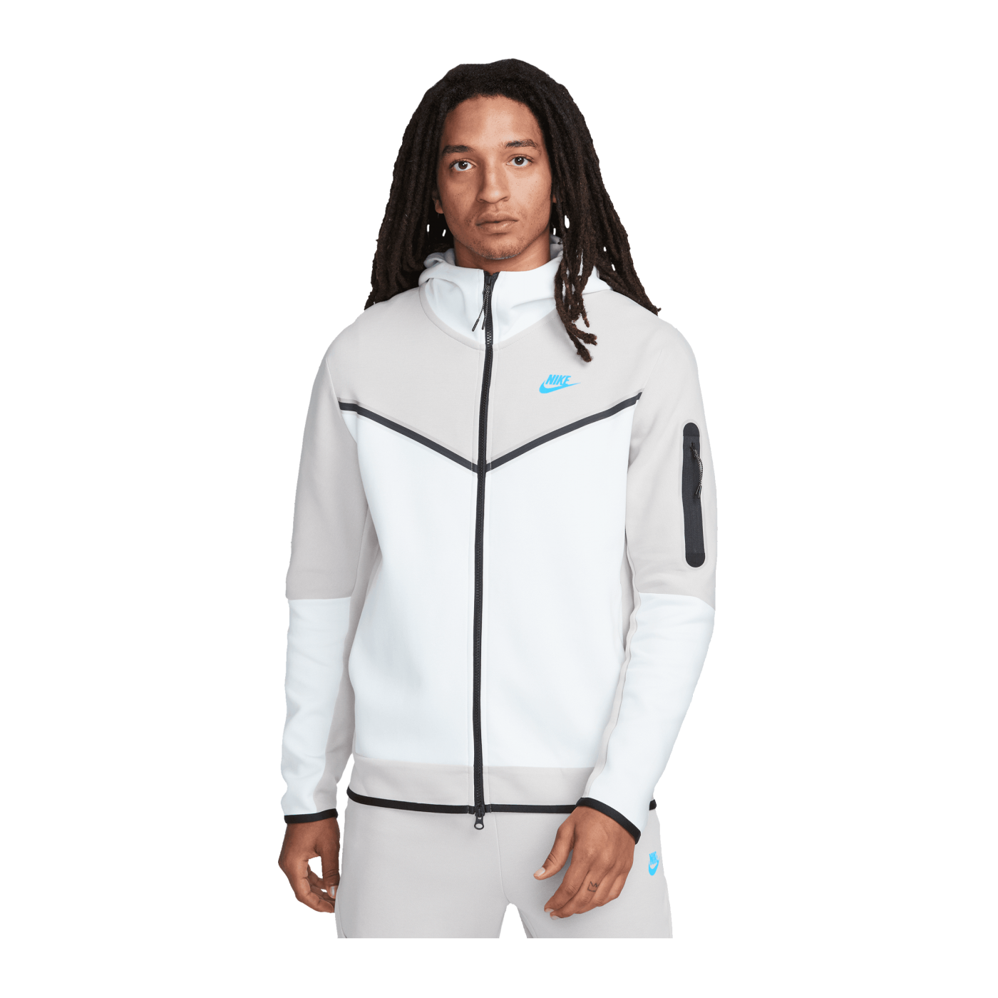 Nike Tech Fleece Kapuzenjacke Grau Weiss F012