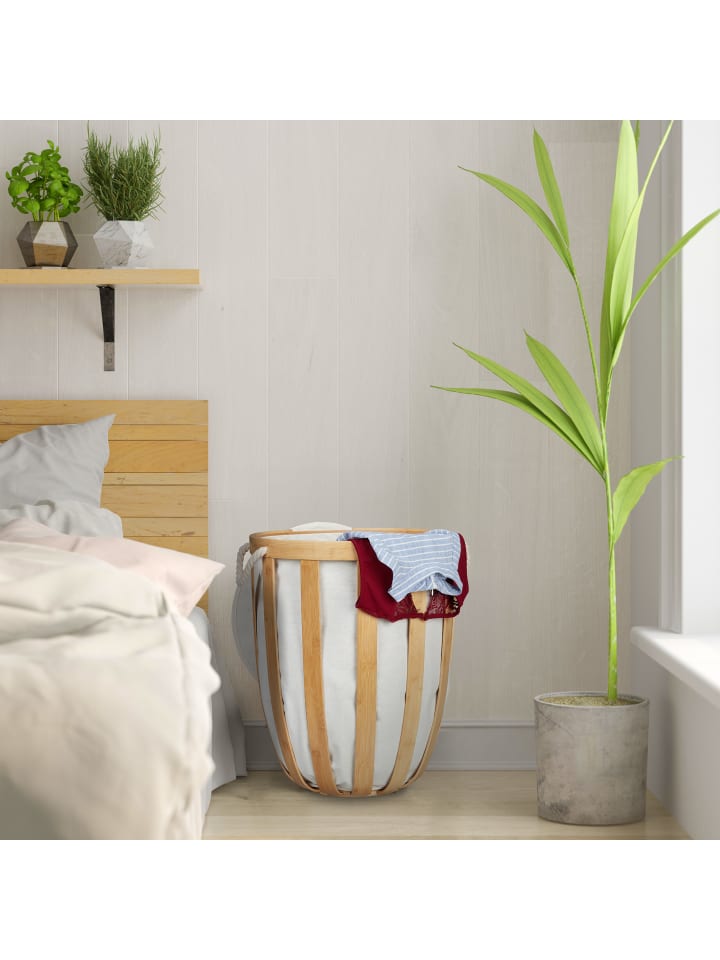 relaxdays Wäschekorb in Natur/ Beige - (H)55 x Ø 45 cm günstig kaufen onesize