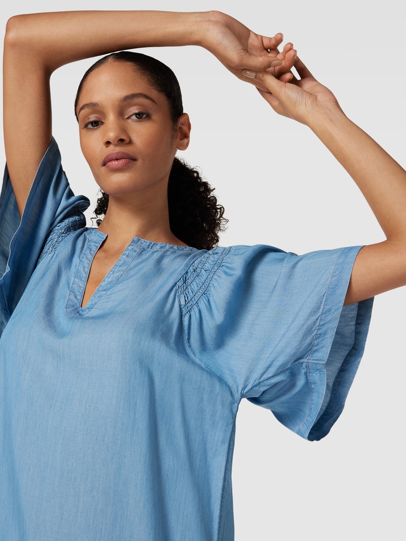 Tunikakleid aus Lyocell im Denim-Look in rauchblau