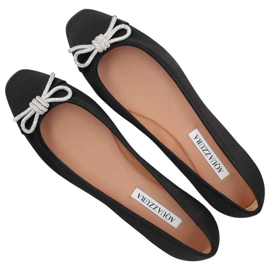 Aquazzura - Ballerinas PARISINA Satin - schwarz