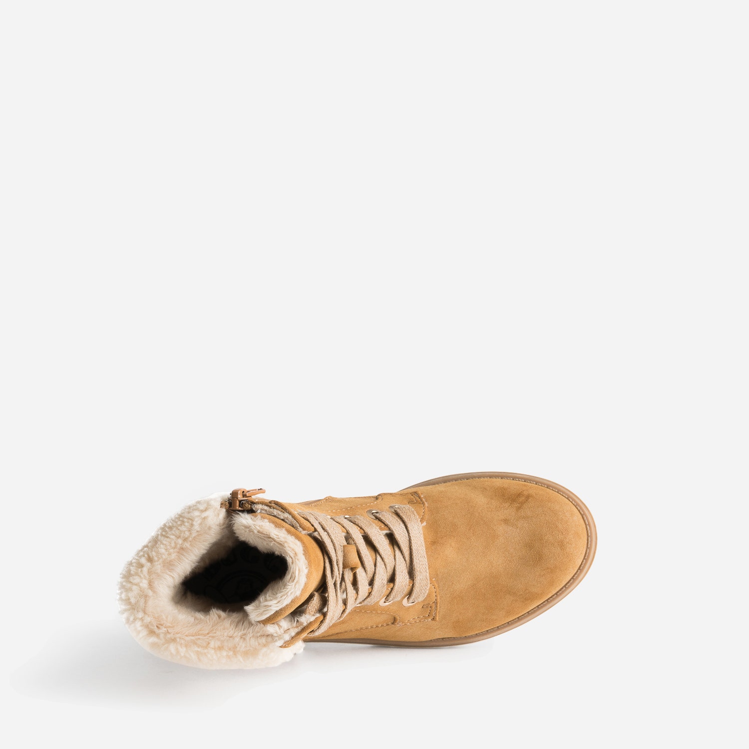Boots à lacet camel suédé fourré