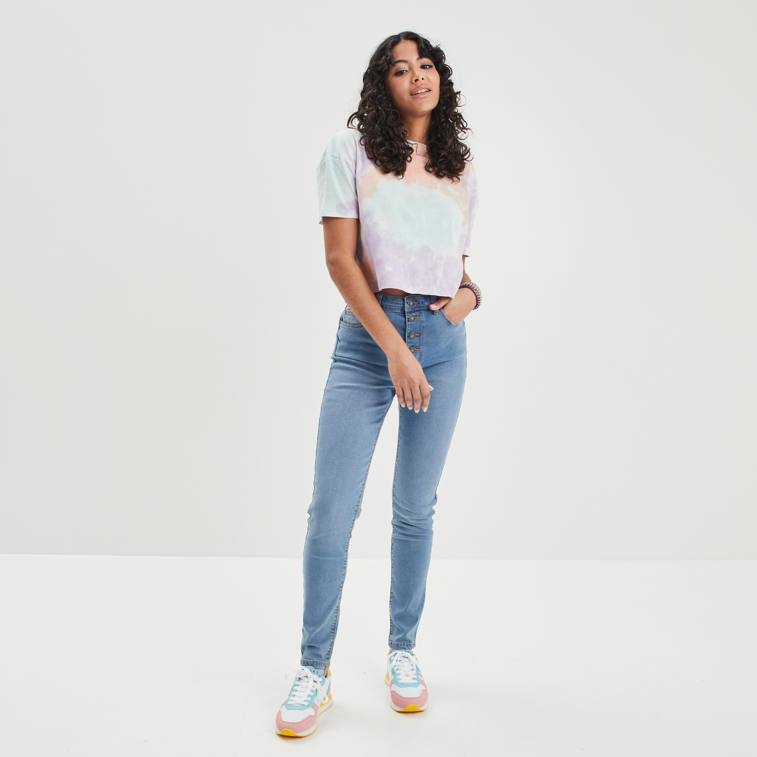 T-shirt cropped oversize Creeks rose femme | La Halle