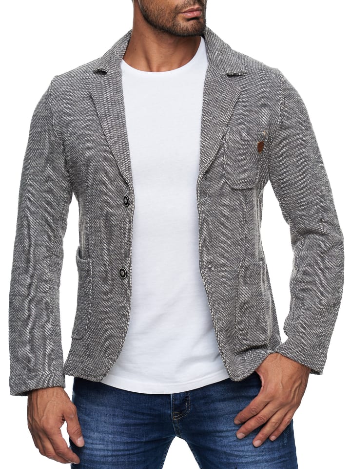 RESLAD Sakko Strick in grau günstig kaufen